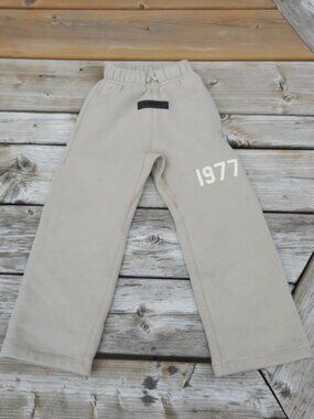 ESSENTIALS Fear of God Kids Beige Cotton Blend Sweatpants Size 2/3 Wide Leg